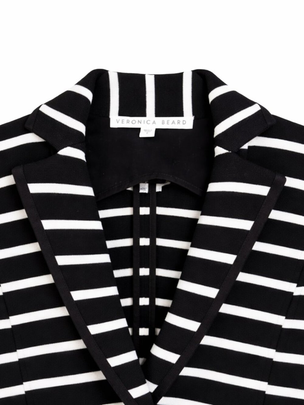 Veronica Beard Kensington Striped Blazer Navy Blue White Size 2 - Picture 3 of 5